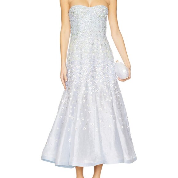 LIKE NEW (Worn Once) LA FUORI Vasilisa Petale GownSize: MColor: Ice Blue